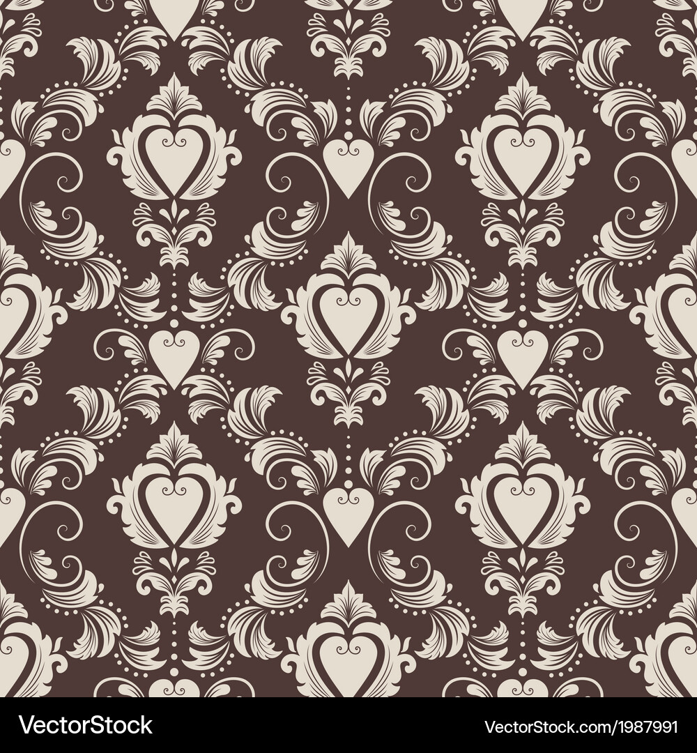 Vintage damask seamless pattern Royalty Free Vector Image