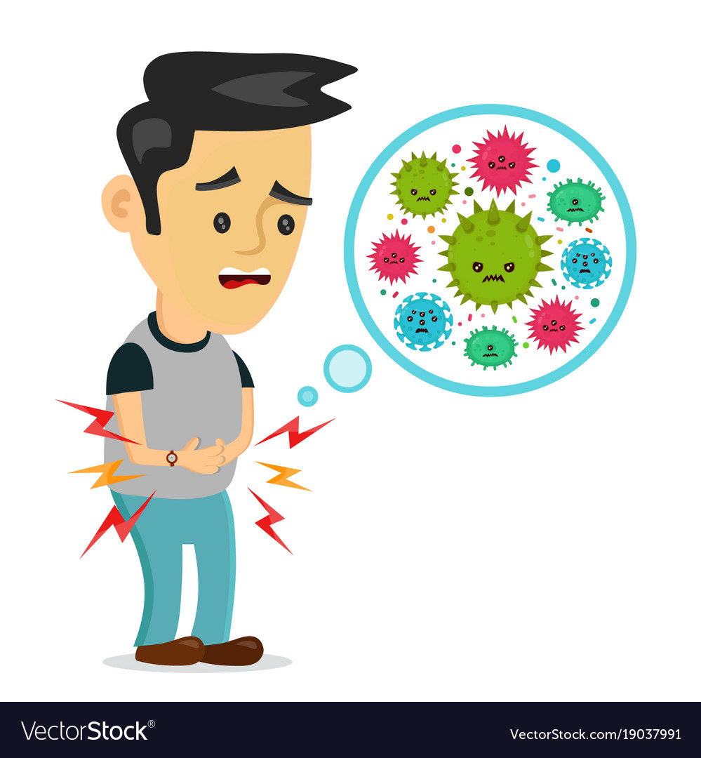 Young Sick Man Having Stomach Ache Food Royalty Free Vector