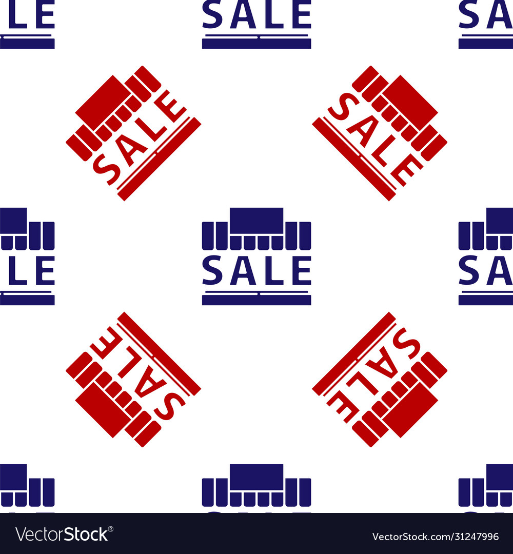 Blue and red shopping building or market store Vector Image