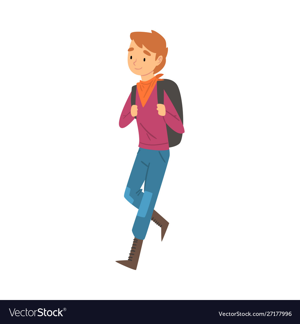Junges Wandern mit Rucksack