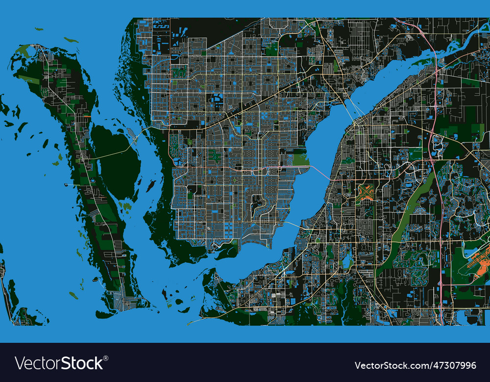 Cape coral florida usa Royalty Free Vector Image