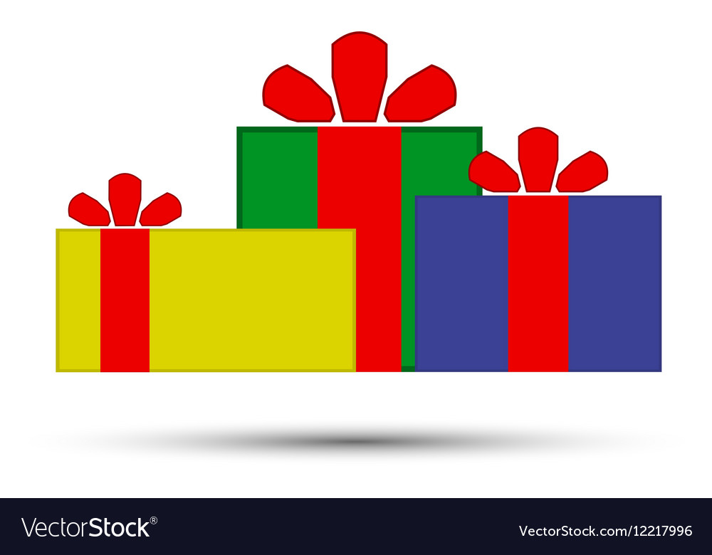 Christmas presents on a white background