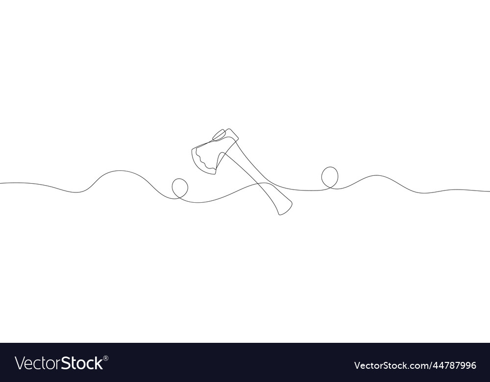 Continuous Line Axe Icon