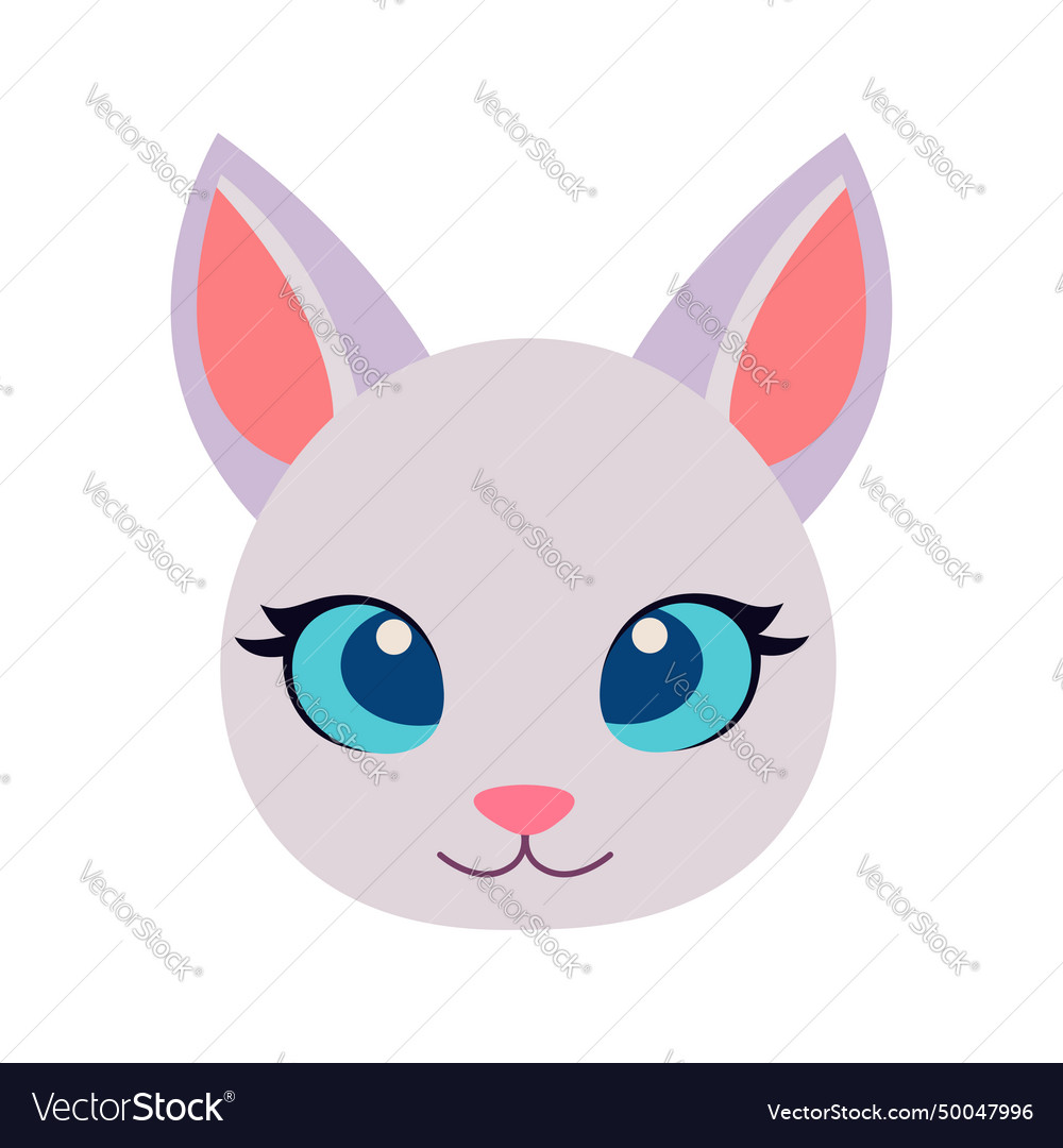 Cute cat head cartoon face avatar