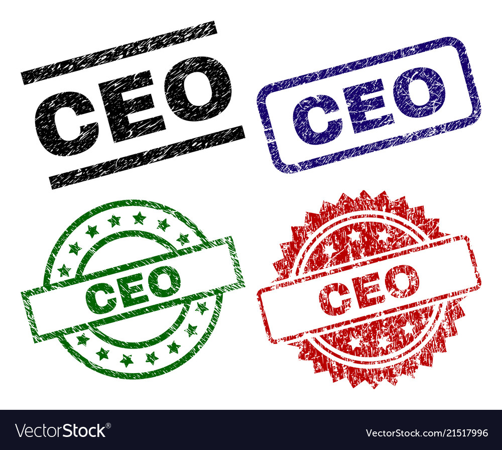Damaged textured ceo stamp seals vector image Damaged textured ceo stamp seals
