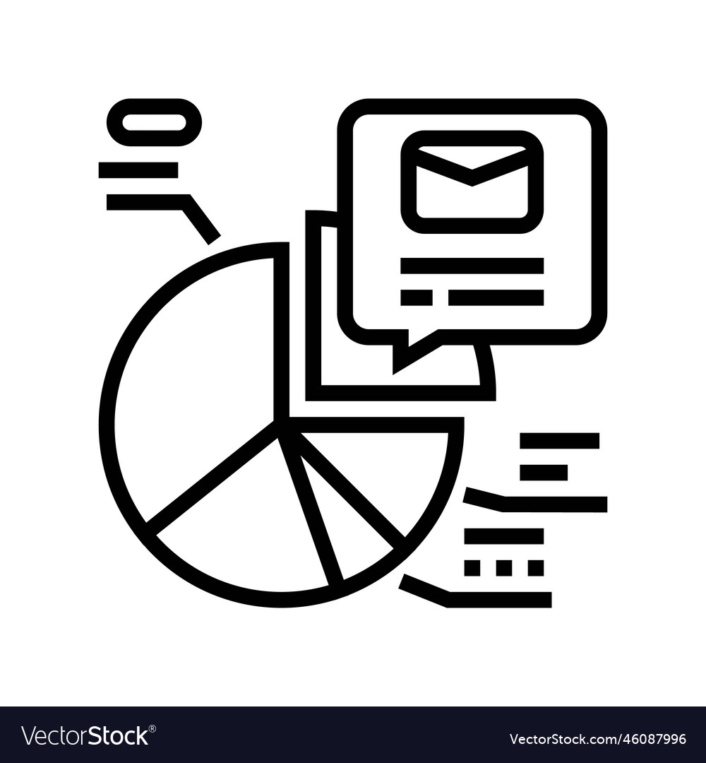 Email list segmentation marketing line icon