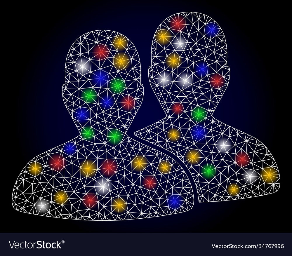 Flare net users with color lightspots vector image Flare net users with color lightspots