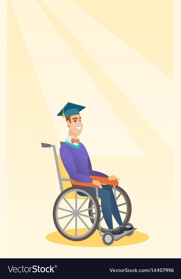 Graduate sitting in wheelchair