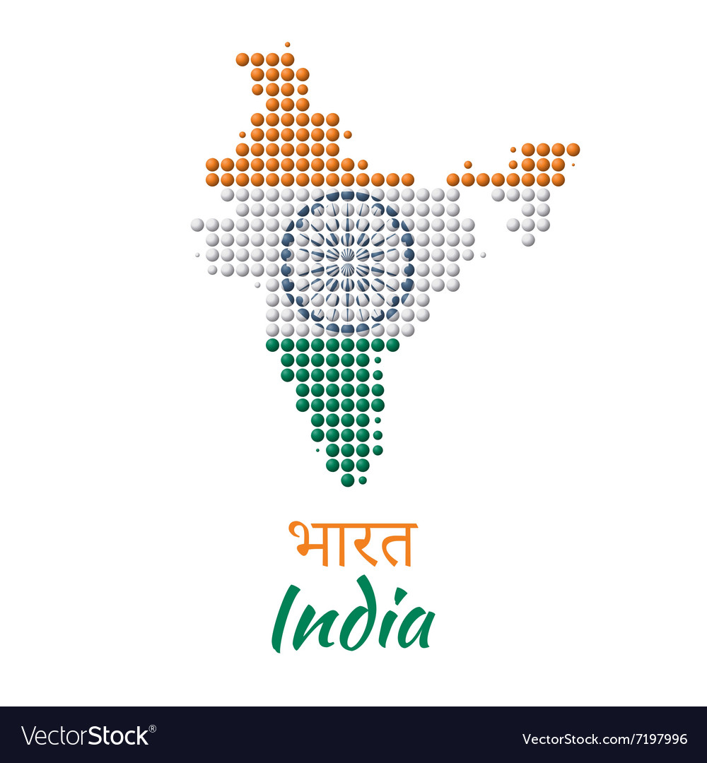 India map color dotted design