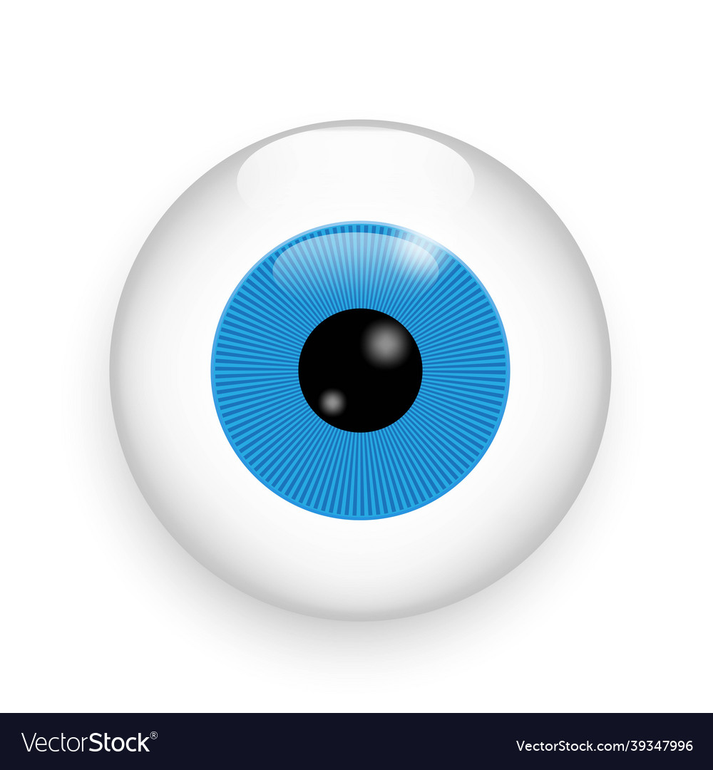 Isolated realistic blue eyeball 3d Royalty Free Vector Image