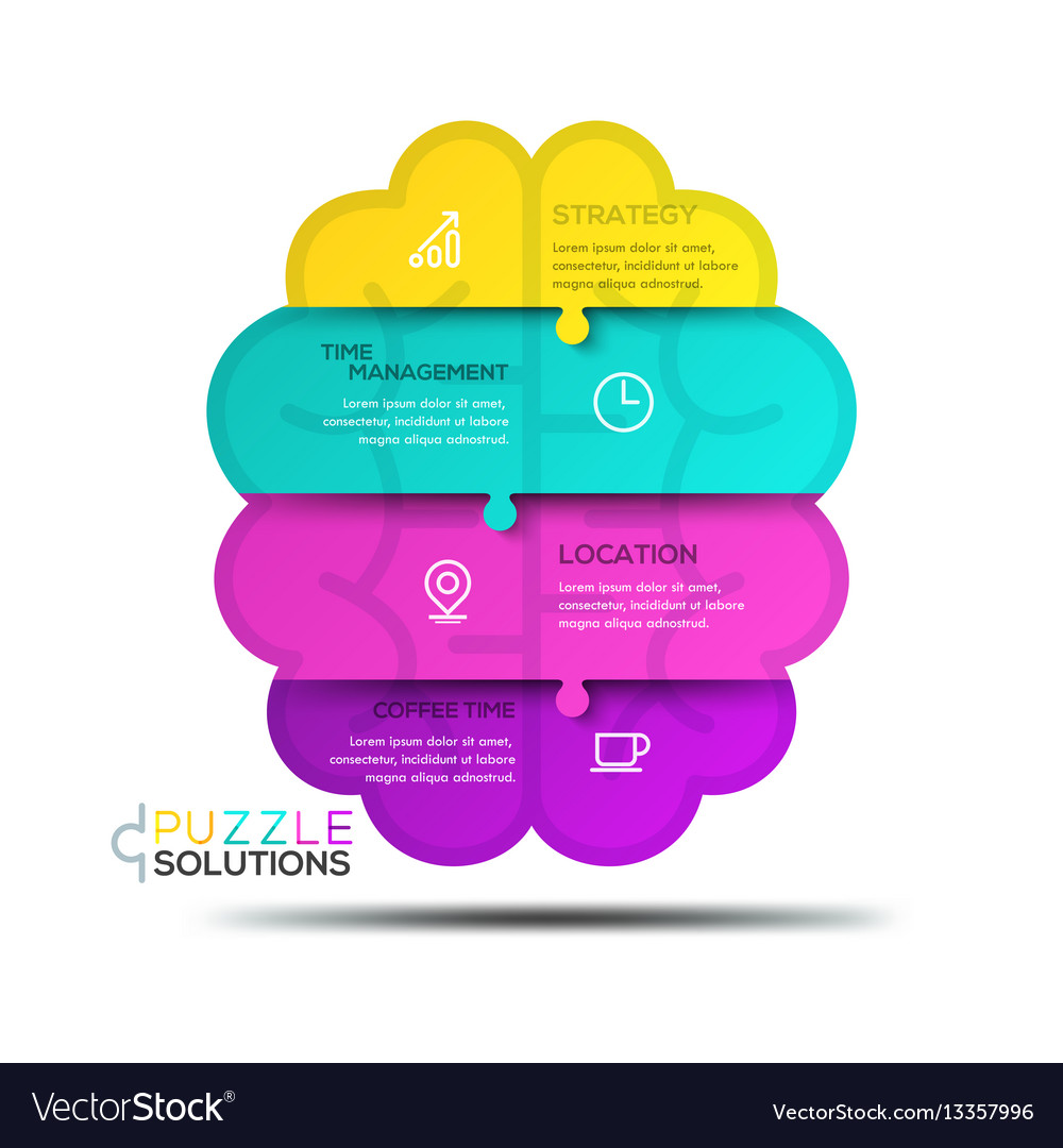 modern infographic design template jigsaw puzzle vector image jigsaw puzzle design template