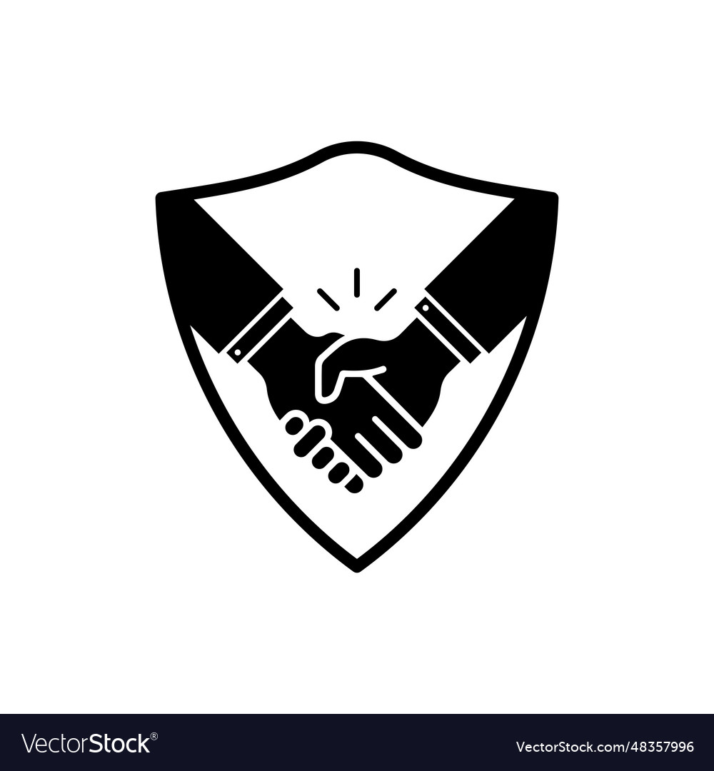 Secure deal with handshake and shield flat simple