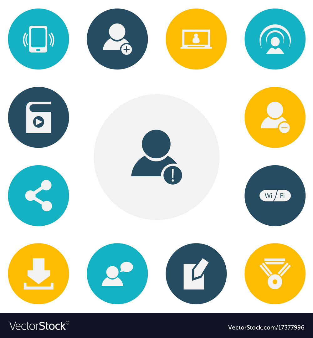 Set of 13 editable internet icons includes