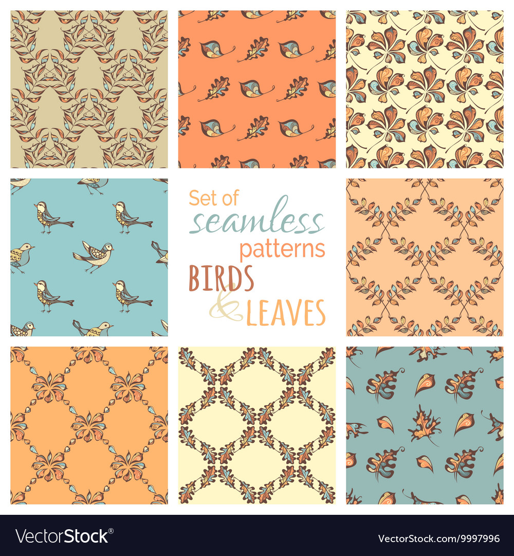 Set of seamless nature patterns