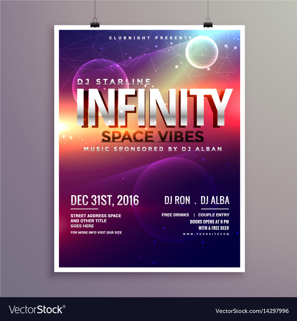 Space universe style music flyer template