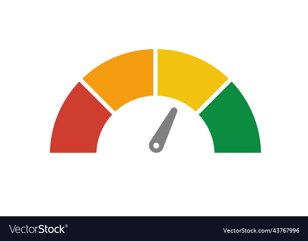 Speedometer meter with arrow for dashboard vector image Speedometer meter with arrow for dashboard