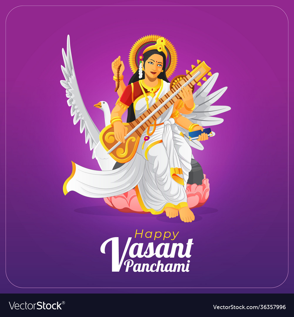 Vasant Panchami Goddess Saraswati Greeting Card