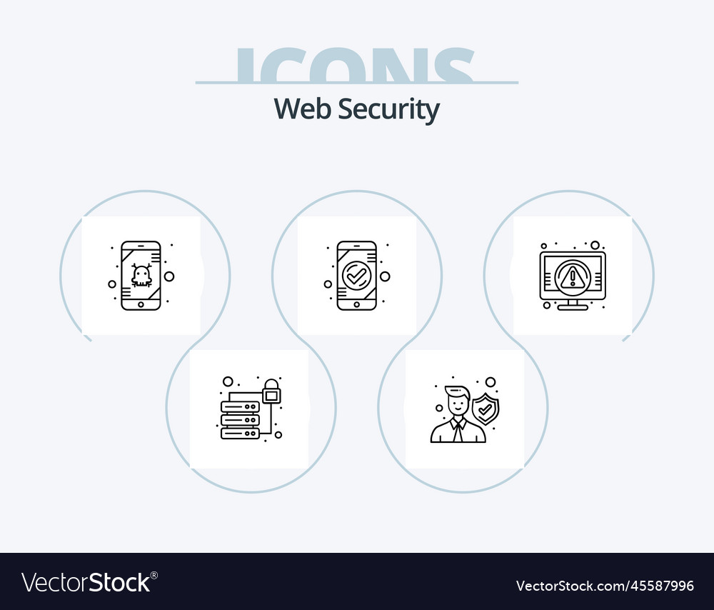 Web security line icon pack 5 design