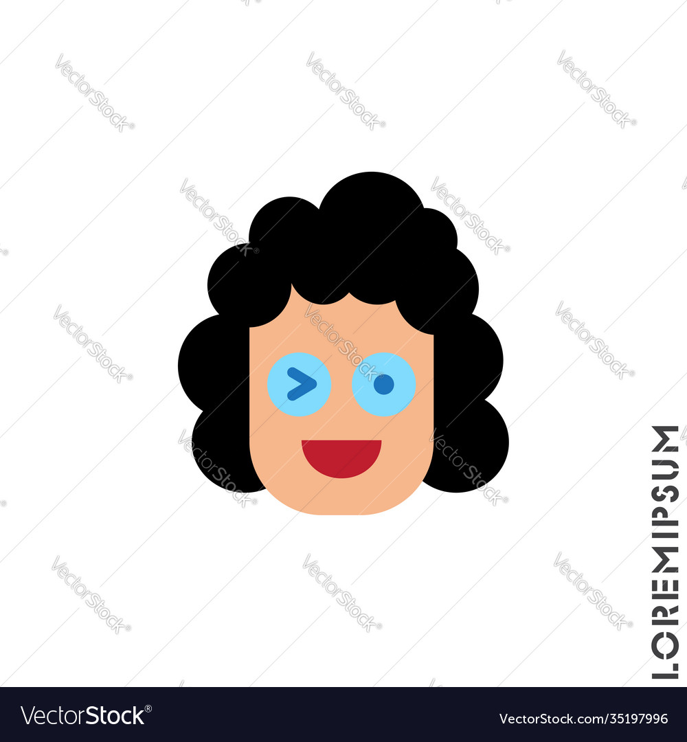 Winking icon girl woman smile emoticons isolated