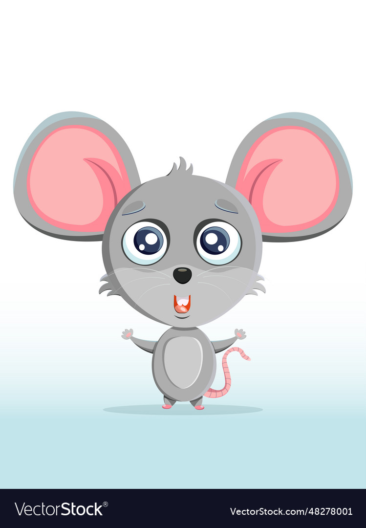 A cute cartoon little mouse