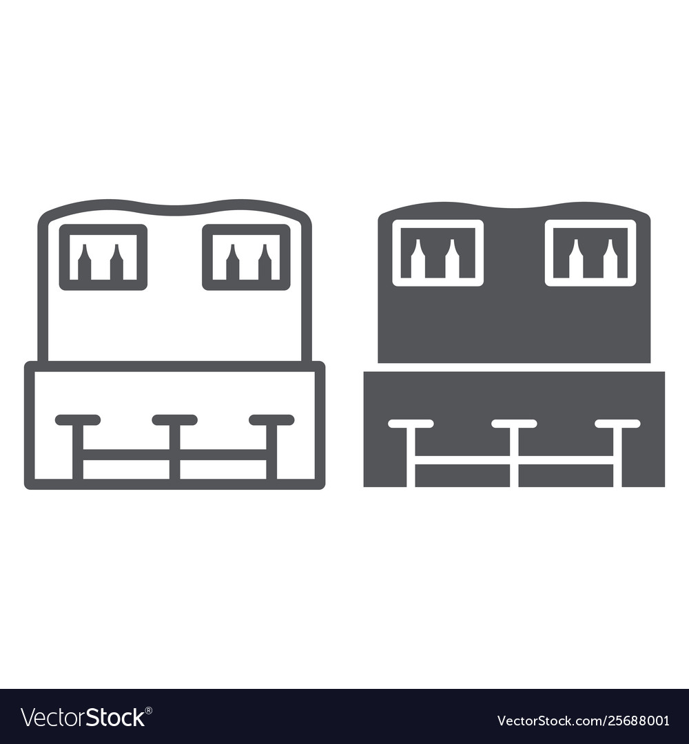 Bar counter line and glyph icon drink pub Vector Image Bar counter line and glyph icon drink pub