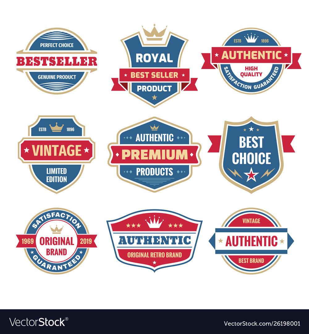 Business Badges Set im Retro Design Stil