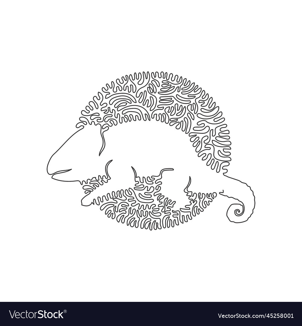 Continuous one curve line drawing of funny vector image Continuous one curve line drawing of funny