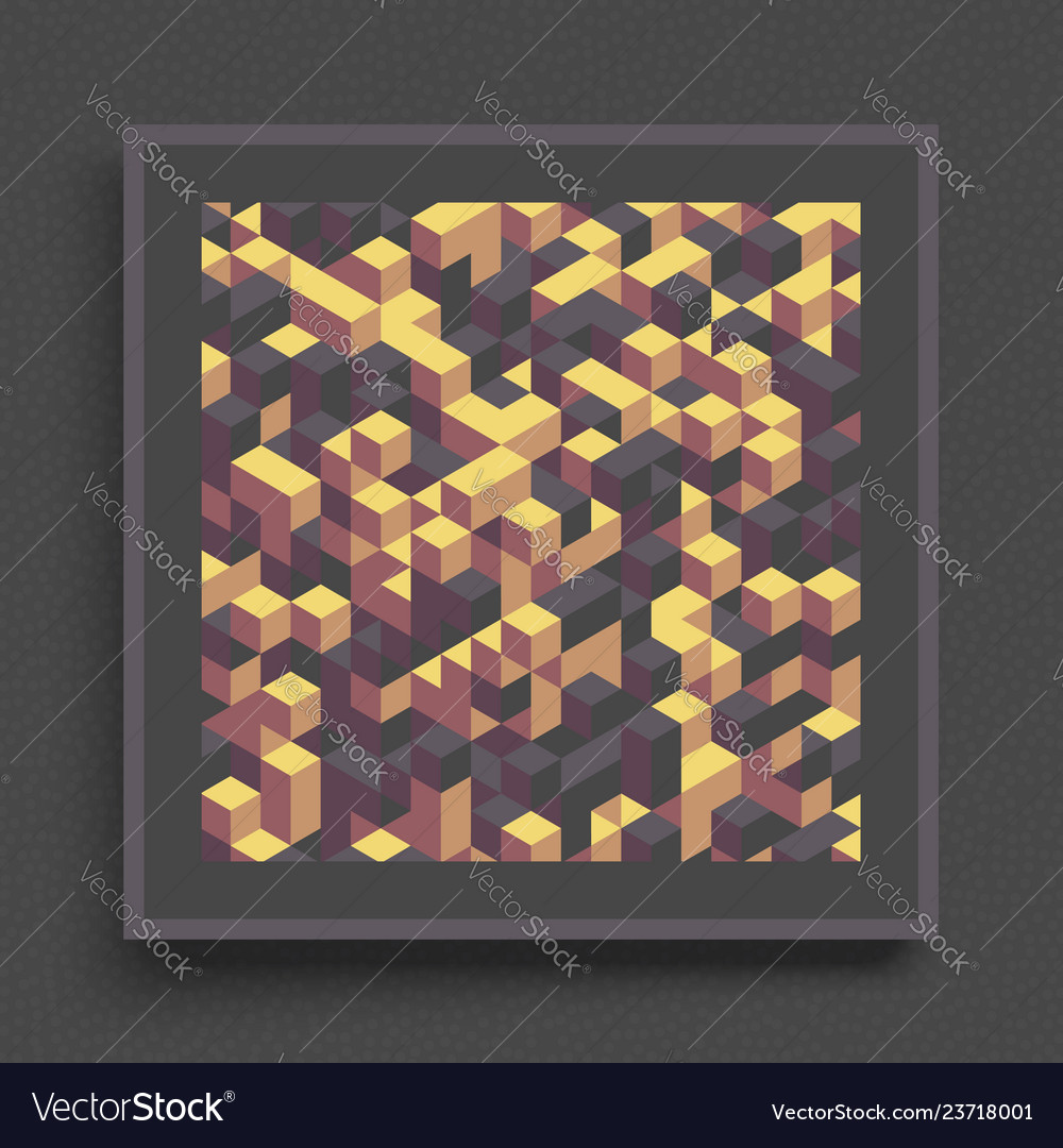 Cover design template 3d blocks structure vector image Cover design template 3d blocks structure
