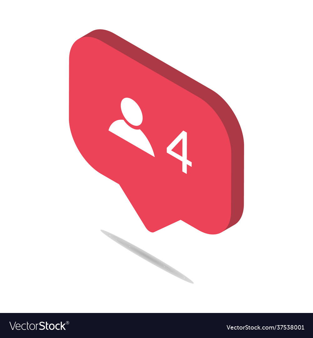 Follower isometric notification symbol