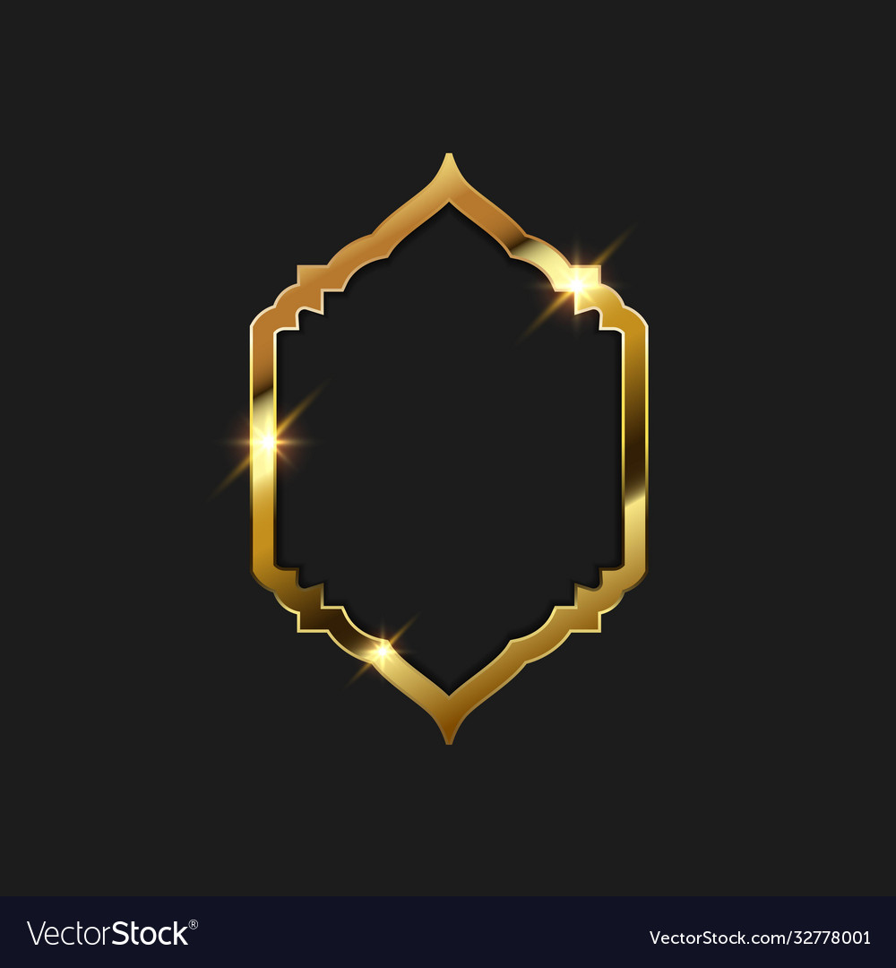 Gold frame design vector image Gold frame design