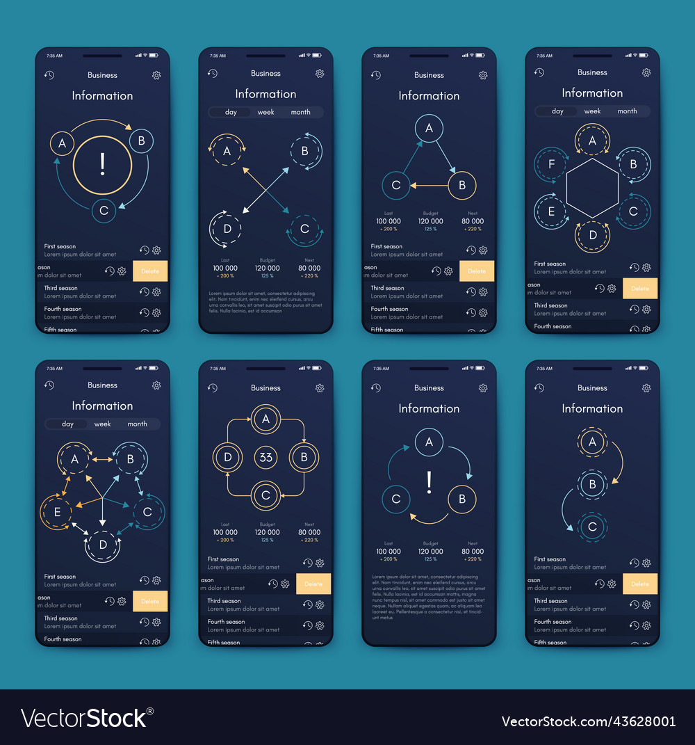 Graphics infographics with mobile phone template vector image Graphics infographics with mobile phone template