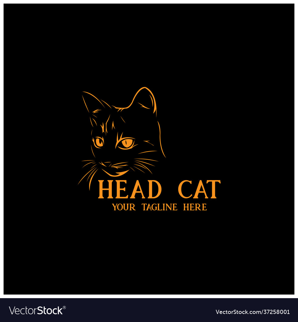 Head cat design vector image Head cat design