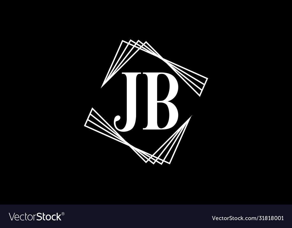 Erster Monogrammbrief j b Logo Design Vorlage