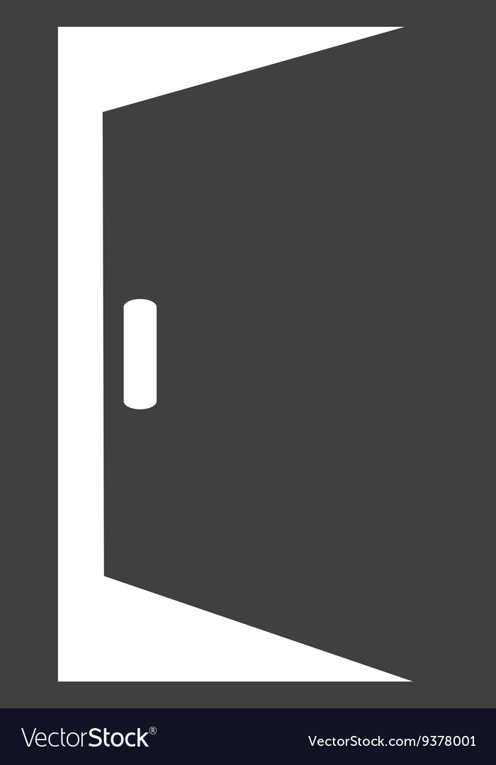 Isolated Open Door Icon with Frame