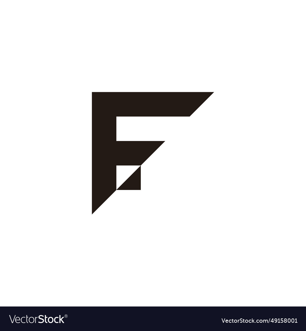 Letter f triangle geometric symbol simple logo Vector Image