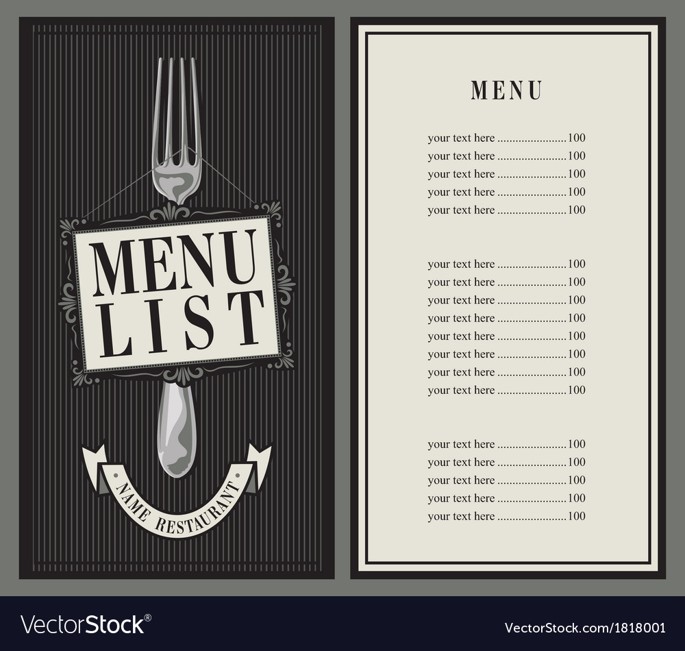 Menu list Royalty Free Vector Image - VectorStock