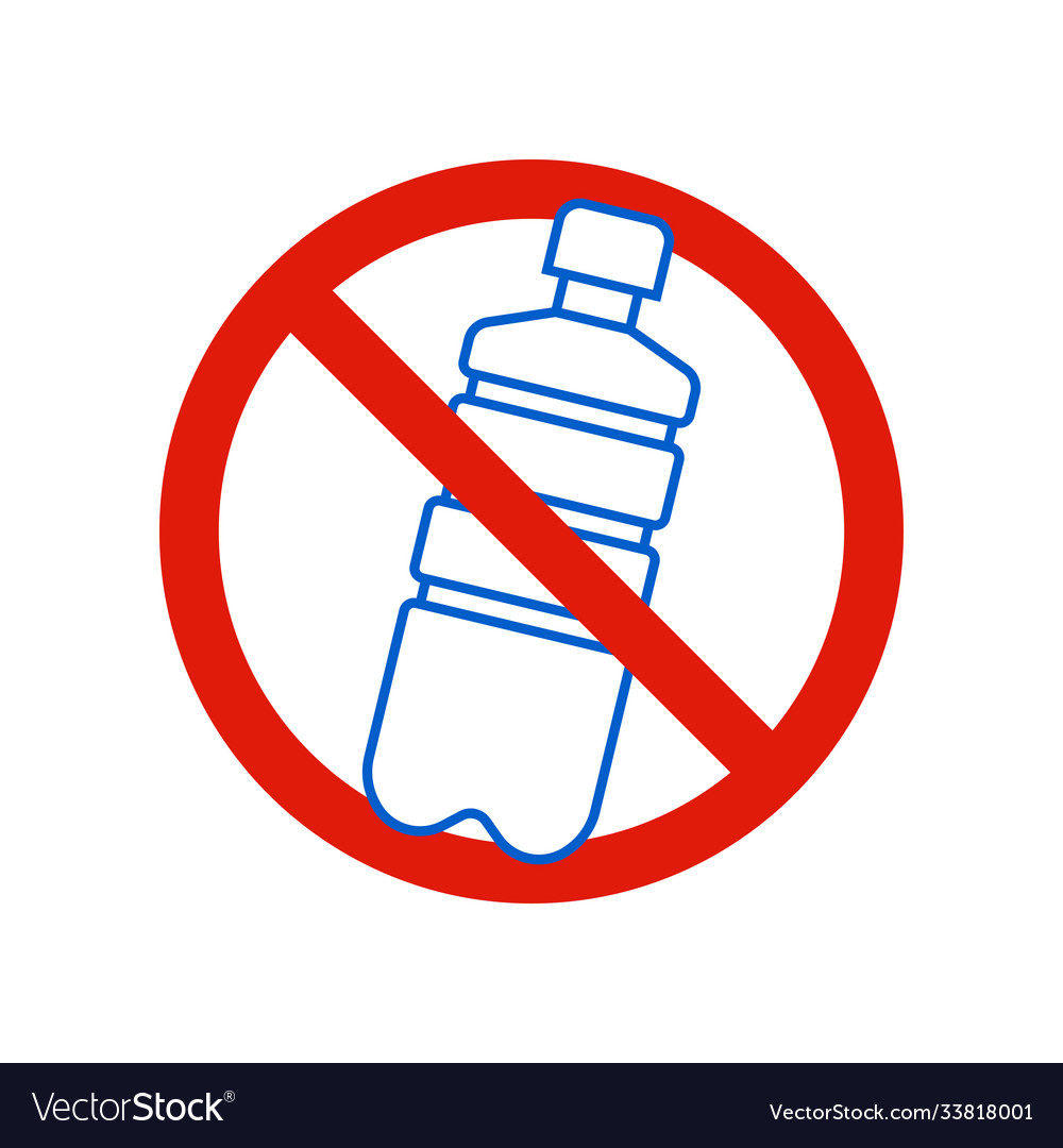 No plastic bottle no littering warning sign Vector Image