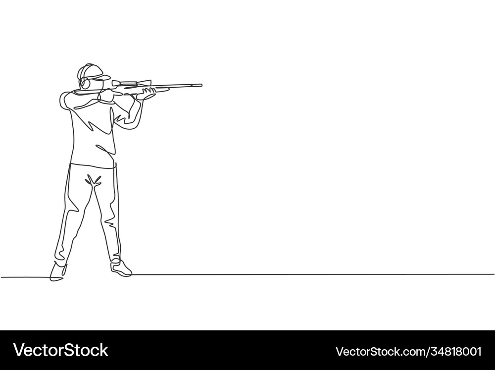 One single line drawing young man practicing Vector Image