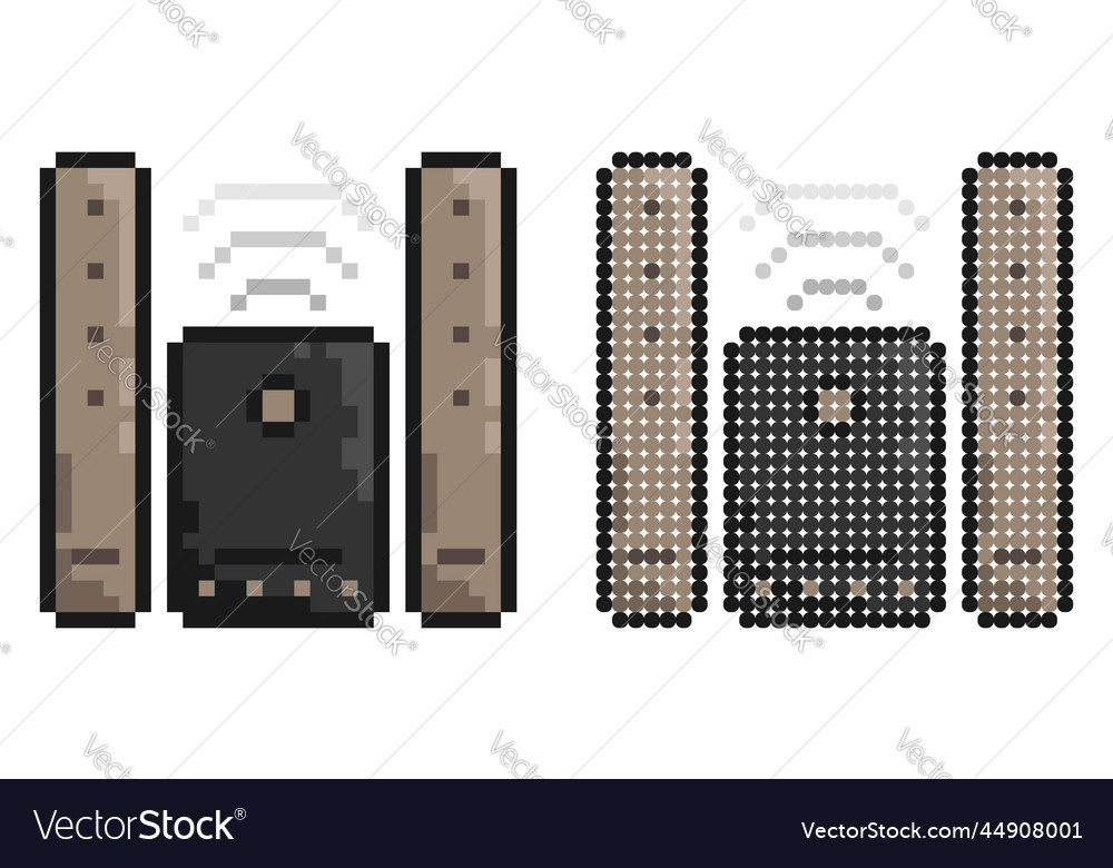 Pixel icon home acoustic system with speakers