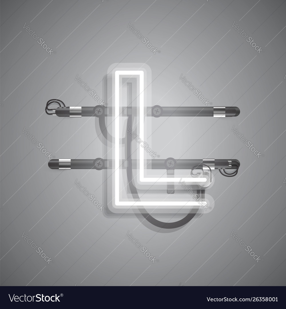 Realistic neon character with wires and console Vector Image Realistic neon character with wires and console