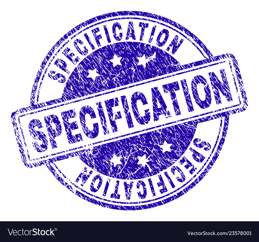 Scratched textured specification stamp seal Vector Image