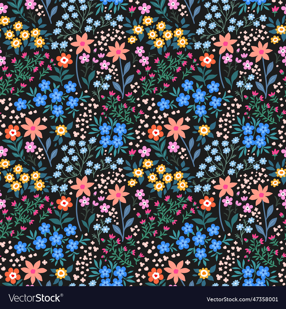 Seamless pattern flower design with cute