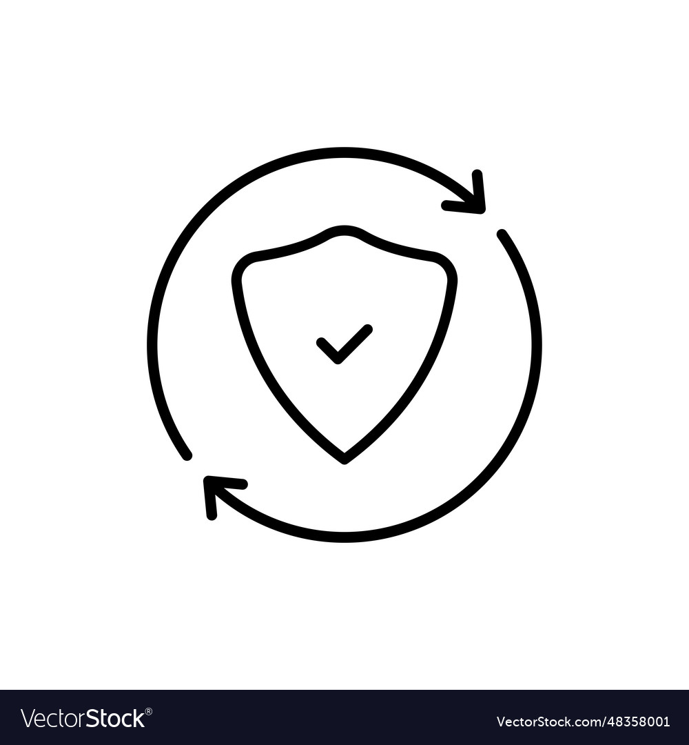 Shield with arrow and tick like confidence icon vector image Shield with arrow and tick like confidence icon