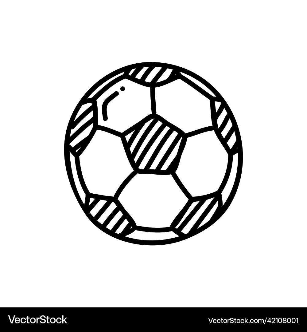 Soccer ball thin line icon on white background Vector Image