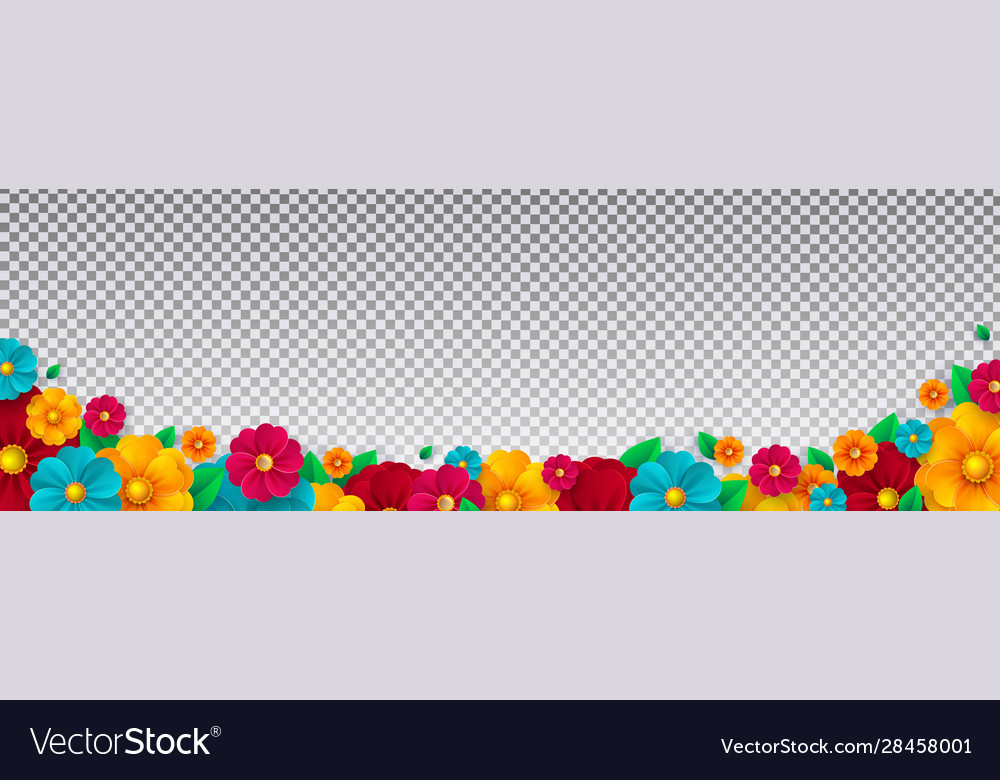 Spring flowers isolated on transparent background