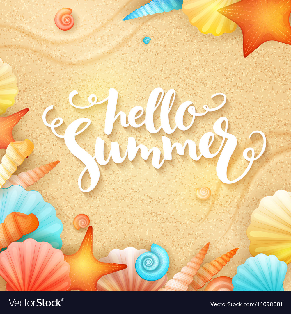 Summer Seashell Text - Hello