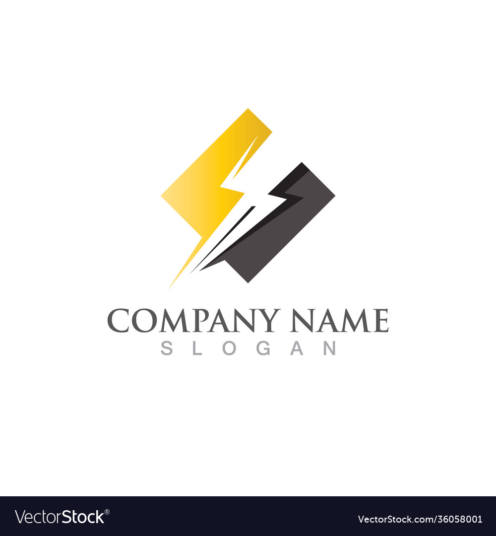 Thunderbolt logo and symbol image Royalty Free Vector Image