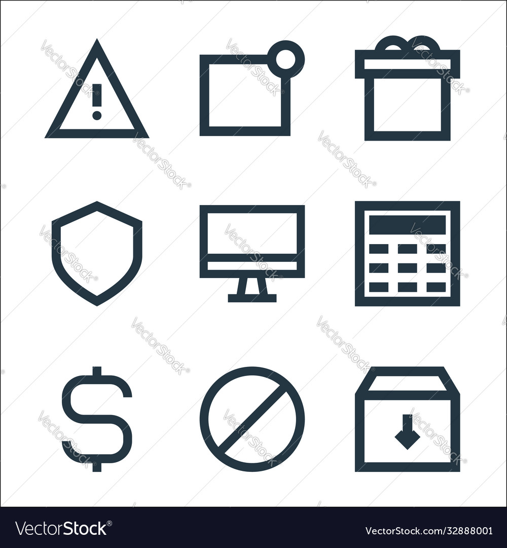 User interface line icons linear set quality vector image User interface line icons linear set quality