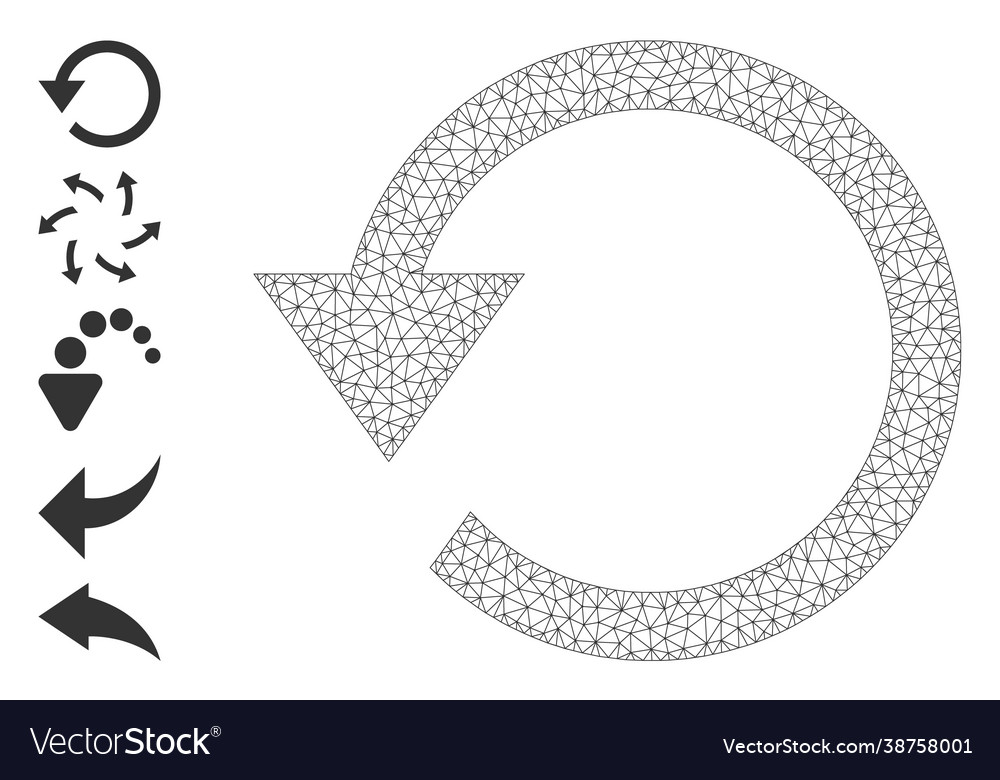 Web network rotate ccw icon with simple pictograms vector image Web network rotate ccw icon with simple pictograms