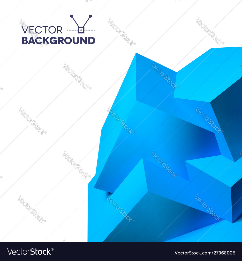 Abstract background with overlapping blue cubes Vector Image Abstract background with overlapping blue cubes